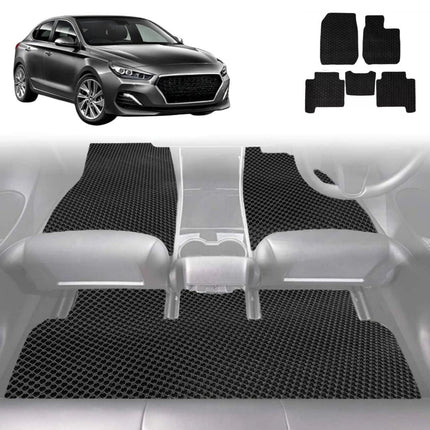 6D Diamond Car Floor Mats for Hyundai i30 2017 - Current (Sedan) - Custom-Fit Carpet Liner