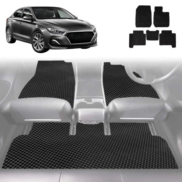 6D Diamond Car Floor Mats for Hyundai i30 2017 - Current (Sedan) - Custom-Fit Carpet Liner