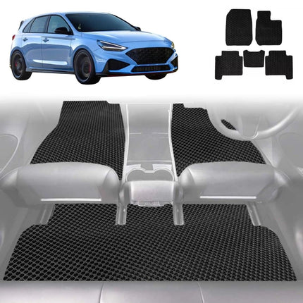 6D Diamond Car Floor Mats for Hyundai i30 N 2021 - Current Hatch Fastback - Custom-Fit Carpet Liner