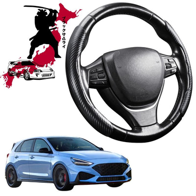Black Samurai Segmented Steering Wheel Cover for Hyundai i30 N 2021 - Current Hatch Fastback