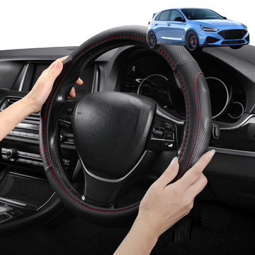 Steering Wheel Cover Pro Extra Layer for Hyundai i30 N 2021 - Current Hatch Fastback - Breathable & Anti-Slip - Circle 38 cm
