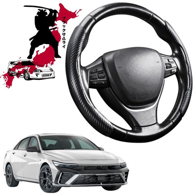Black Samurai Segmented Steering Wheel Cover for Hyundai i30 N 2021 - Current Sedan