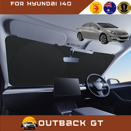 Front Windscreen Sun Shade for Hyundai i40 2012 - Current VF - Standard 150 x 85 cm - Black