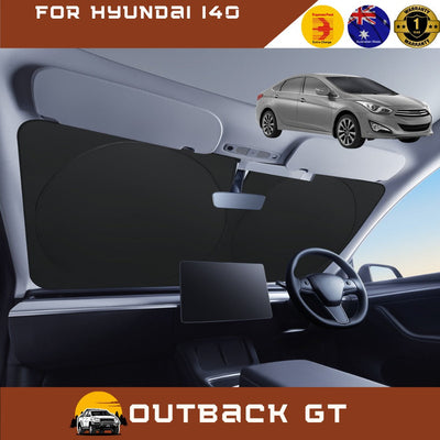 Front Windscreen Sun Shade for Hyundai i40 2012 - Current VF - Standard 150 x 85 cm - Black