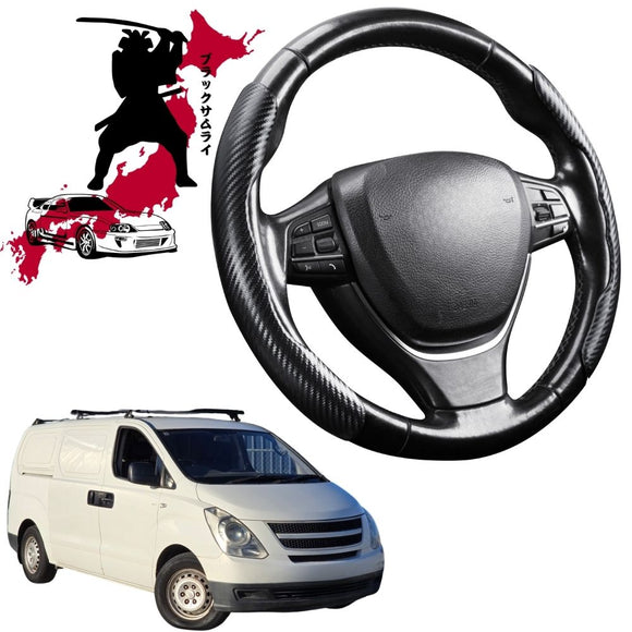 Black Samurai Segmented Steering Wheel Cover for Hyundai iLoad 2007 - Current TQ