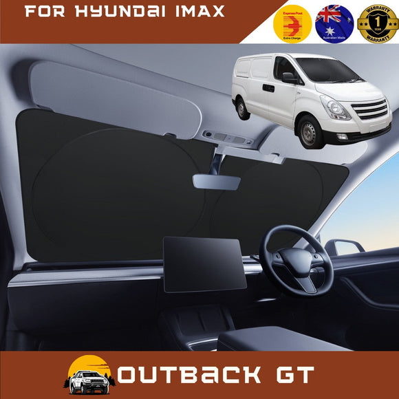 Front Windscreen Sun Shade for Hyundai iMAX 2007 - Current TQ - XL 160 x 100 cm - Black