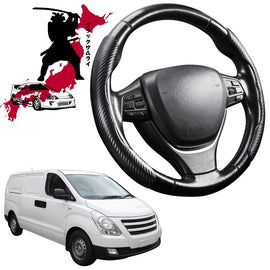 Black Samurai Segmented Steering Wheel Cover for Hyundai iMAX 2007 - Current TQ