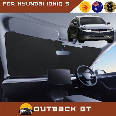 Front Windscreen Sun Shade for Hyundai IONIQ 5 2021 - Current (NE) - Standard 150 x 85 cm - Black