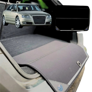 Rear Cargo Boot Bumper Protector for Audi A8 S8 2003 - 2008 (D3) - Standard (72 x 55) - Black