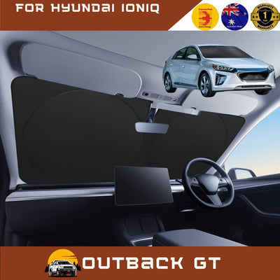 Front Windscreen Sun Shade for Hyundai IONIQ 2017 - Current (AE) - Standard 150 x 85 cm - Black