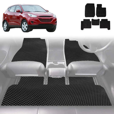 6D Diamond Car Floor Mats for Hyundai iX35 2010 - 2015 (LM) - Custom-Fit Carpet Liner
