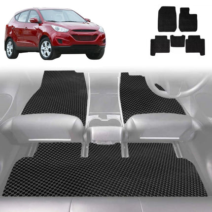 6D Diamond Car Floor Mats for Hyundai iX35 2010 - 2015 (LM) - Custom-Fit Carpet Liner