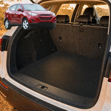 6D Diamond Car Boot Cargo Mat for Hyundai iX35 2010 - 2015 (LM) - Heavy Duty Carpet Liner - All-Weather Resistance - Easy to use - Odorless Material - Black & Grey