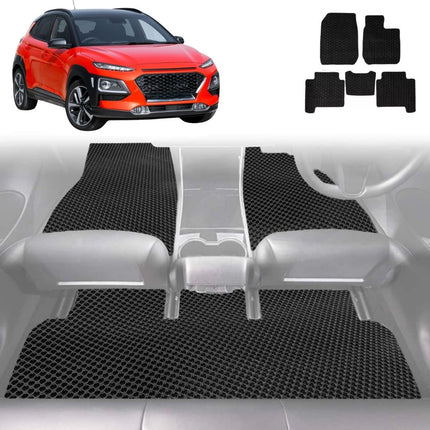 6D Diamond Car Floor Mats for Hyundai Kona 2017 - 2023 (OS) - Custom-Fit Carpet Liner