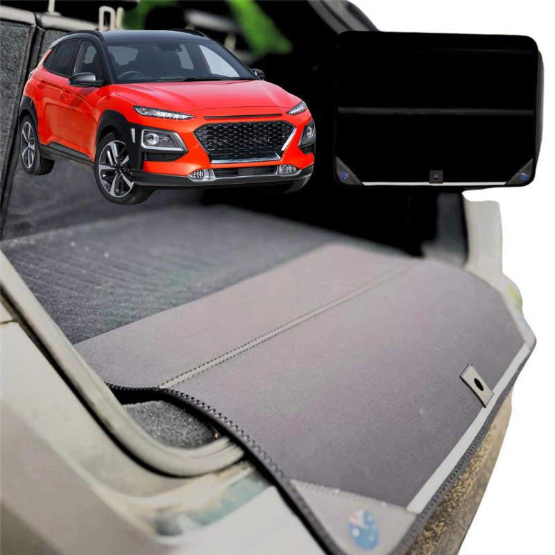 Rear Cargo Boot Bumper Protector for Hyundai Kona 2017 - 2023 (OS) - XL (98 x 55) - Black