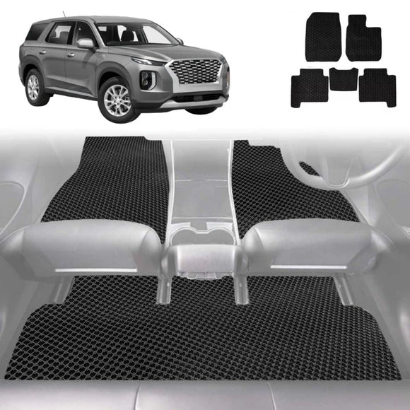 6D Diamond Car Floor Mats for Hyundai Palisade 2021 - Current 7 Seater - Custom-Fit Carpet Liner