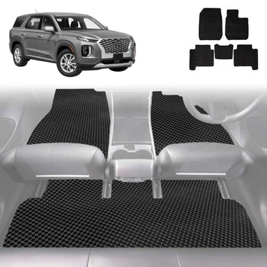 6D Diamond Car Floor Mats for Hyundai Palisade 2021 - Current 8 Seater - Custom-Fit Carpet Liner