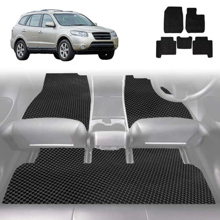 6D Diamond Car Floor Mats for Hyundai Santa Fe 2006 - 2012 CM - Custom-Fit Carpet Liner
