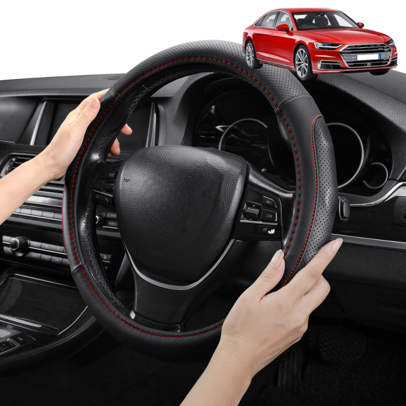 Steering Wheel Cover Pro Extra Layer for Audi A8 S8 2009 - Current (D4) - Breathable & Anti-Slip - Circle 38 cm