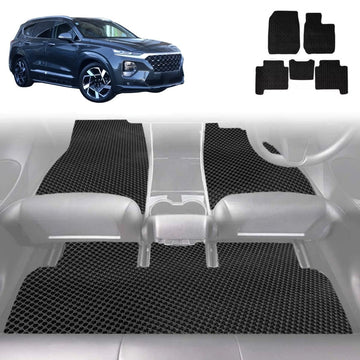 6D Diamond Car Floor Mats for Hyundai Santa Fe 2019 - 2024 (TM) - Custom-Fit Carpet Liner