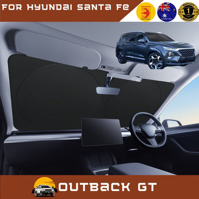 Front Windscreen Sun Shade for Hyundai Santa Fe 2019 - 2024 (TM) - Standard 150 x 85 cm - Black