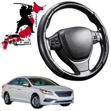 Black Samurai Segmented Steering Wheel Cover for Hyundai Sonata 2015 - 2020 LF