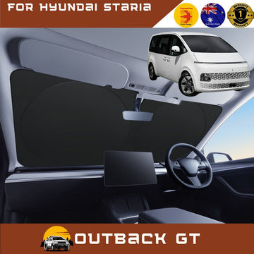 Front Windscreen Sun Shade for Hyundai Staria 2021 - Current US4 - XL 160 x 98 cm - Black