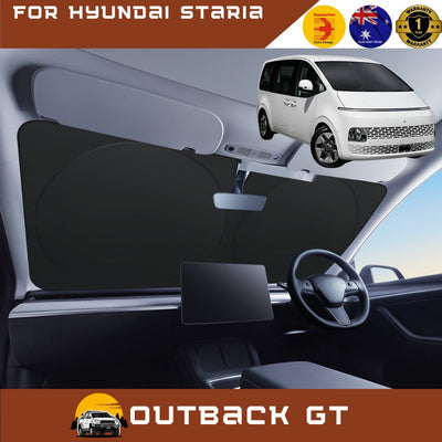 Front Windscreen Sun Shade for Hyundai Staria 2021 - Current US4 - XL 160 x 100 cm - Black