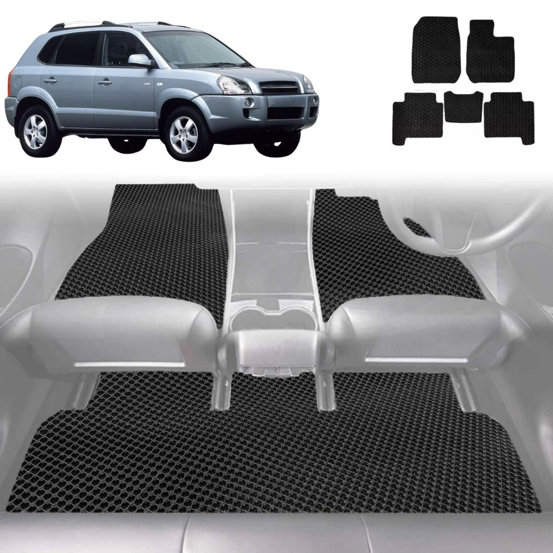 6D Diamond Car Floor Mats for Hyundai Tucson 2004 - 2009 JM - Custom-Fit Carpet Liner