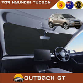 Front Windscreen Sun Shade for Hyundai Tucson 2010 - 2015 (LM) - Standard 150 x 85 cm - Black