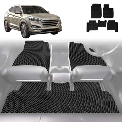 6D Diamond Car Floor Mats for Hyundai Tucson 2015 - 2020 (TL) - Custom-Fit Carpet Liner
