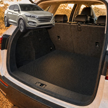 6D Diamond Car Boot Cargo Mat for Hyundai Tucson 2015 - 2020 (TL) - Heavy Duty Carpet Liner - All-Weather Resistance - Easy to use - Odorless Material - Black & Grey