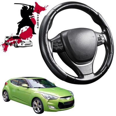 Black Samurai Segmented Steering Wheel Cover for Hyundai Veloster 2011 - 2018 (FS)