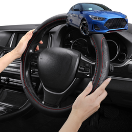Steering Wheel Cover Pro Extra Layer for Hyundai Veloster 2018-2020 (JS) - Breathable & Anti-Slip - Circle 38 cm