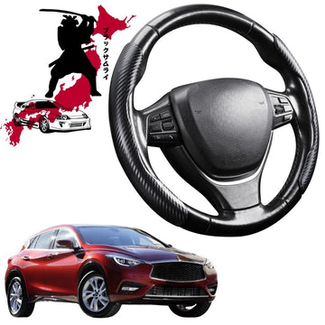Black Samurai Segmented Steering Wheel Cover for Infiniti Q30 2016 - 2020 H15
