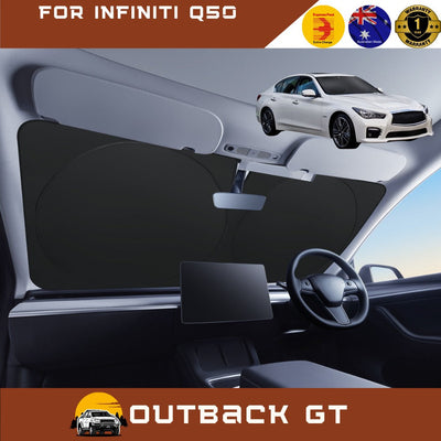 Front Windscreen Sun Shade for Infiniti Q50 2014 - 2019 - Standard 150 x 85 cm - Black