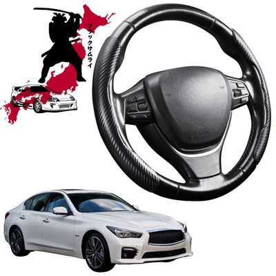Black Samurai Segmented Steering Wheel Cover for Infiniti Q50 2014 - 2019