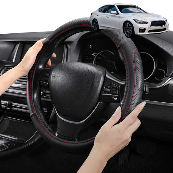 Steering Wheel Cover Pro Extra Layer for Infiniti Q50 2014-2019 - Breathable & Anti-Slip - Circle 38 cm