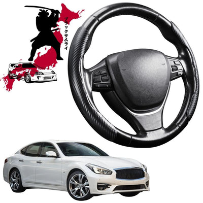 Black Samurai Segmented Steering Wheel Cover for Infiniti Q70 2016 - 2020