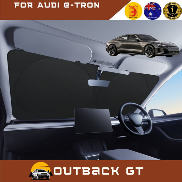 Front Windscreen Sun Shade for Audi e-tron 2018 - Current (GT) - Standard 150 x 85 cm - Black
