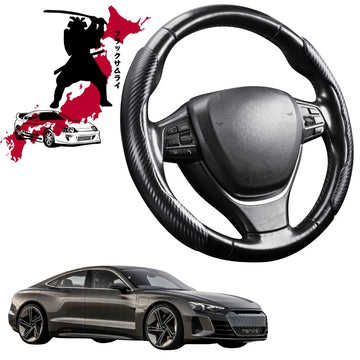 Black Samurai Segmented Steering Wheel Cover for Audi e-tron 2018 - Current (GT)