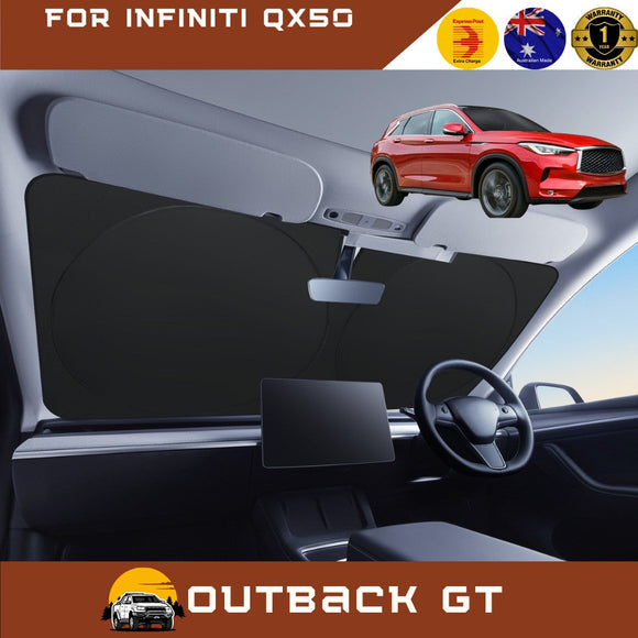 Front Windscreen Sun Shade for Infiniti QX50 2018 - Current - Standard 150 x 85 cm - Black