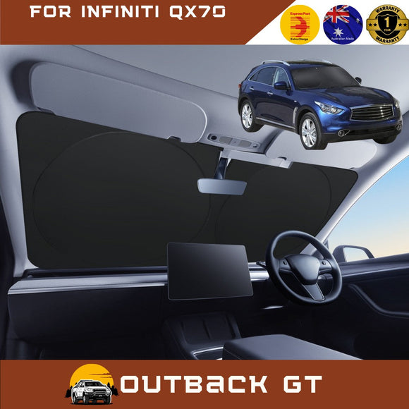 Front Windscreen Sun Shade for Infiniti QX70 2013 - 2018 S51 - Standard 150 x 85 cm - Black