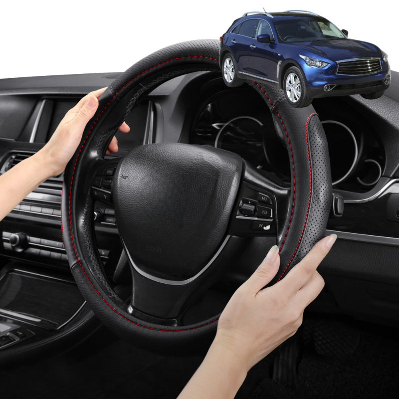 Steering Wheel Cover Pro Extra Layer for Infiniti QX70 2013-2018 S51 - Breathable & Anti-Slip - Circle 38 cm
