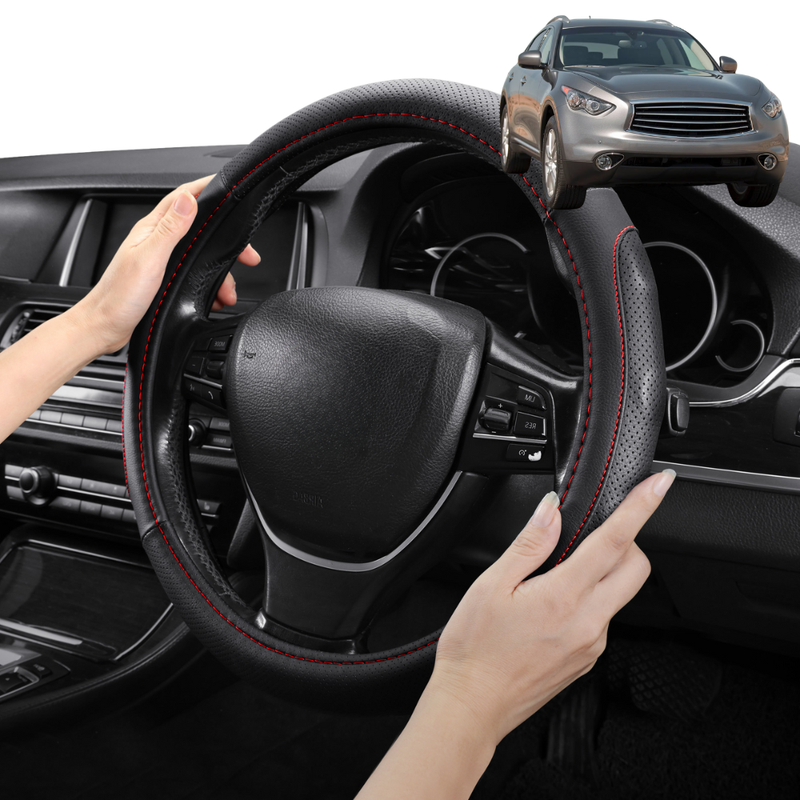 Steering Wheel Cover Pro Extra Layer for Infiniti QX70 2014-2020 - Breathable & Anti-Slip - Circle 38 cm