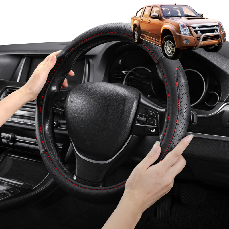 Steering Wheel Cover Pro Extra Layer for Isuzu D-Max Crew Cab 2008-2011 - Breathable & Anti-Slip - Circle 38 cm