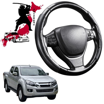 Black Samurai Segmented Steering Wheel Cover for Isuzu D-Max Crew Cab 2012 - 2018