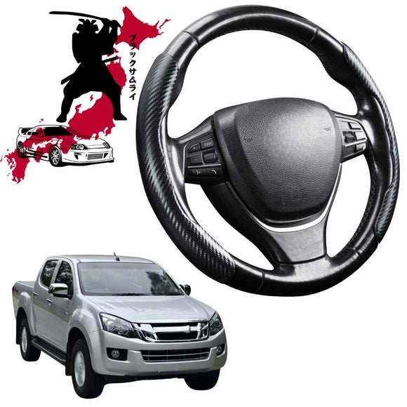 Black Samurai Segmented Steering Wheel Cover for Isuzu D-Max Crew Cab 2012 - 2018
