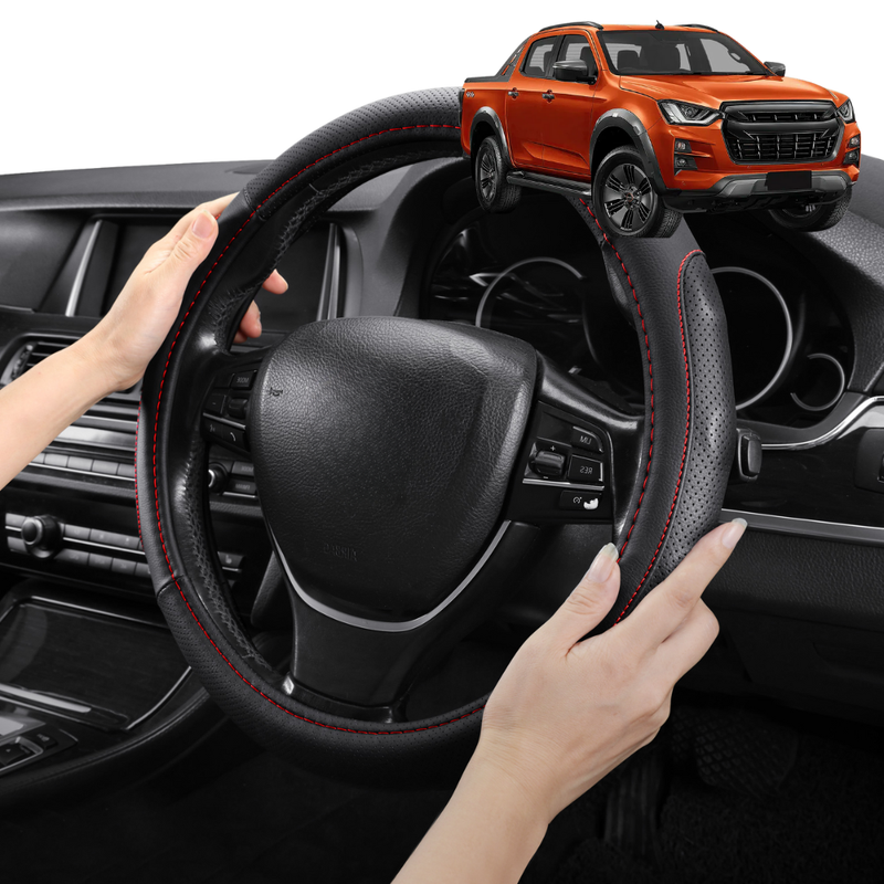 Steering Wheel Cover Pro Extra Layer for Isuzu D-Max Crew Cab 2020 - Current RG - Breathable & Anti-Slip - Circle 38 cm