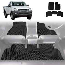 6D Diamond Car Floor Mats for Isuzu D-Max Single Cab 2012 - 2020 RT - Custom-Fit Carpet Liner